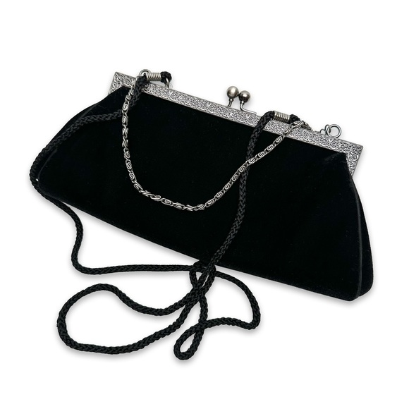 Black velvet evening bag - Picture 3 of 5